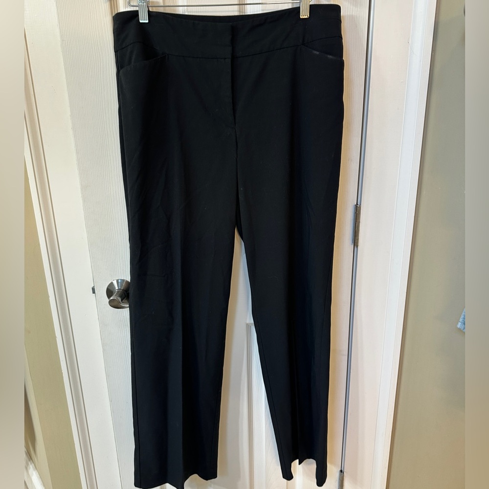 Loft Women's Curvy Black Wide Leg Dress Pants 12 Classy Traditional